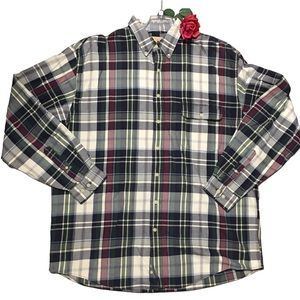 Plaid Long sleeve button down shirt Outback Rider XL New or like new